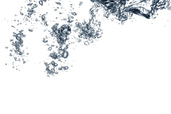 Čistá Voda Vzduchové Bubliny Bílém Pozadí — Stock fotografie