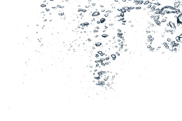 Agua Clara Con Burbujas Aire Sobre Fondo Blanco —  Fotos de Stock