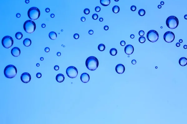 Clear Water Air Bubbles Blue Background — Stock Photo, Image