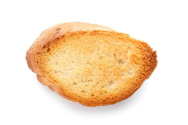 Beyaz arkaplanda taze kızarmış ekmek