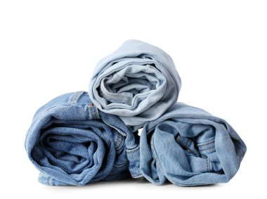 Beyaz arka planda farklı rulo kotlar