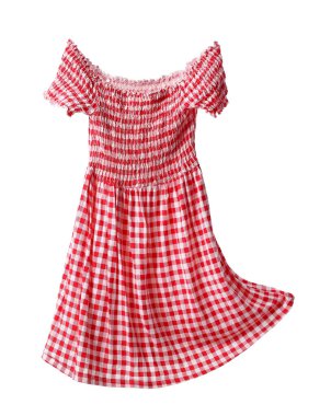 Beyaz arkaplanda şık bir elbise