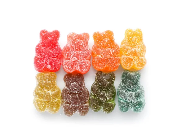 Multicolored Jelly Bears White Background — Stock Photo, Image