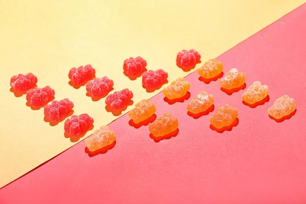 Tasty Jelly Bears Color Background — Stock Photo, Image