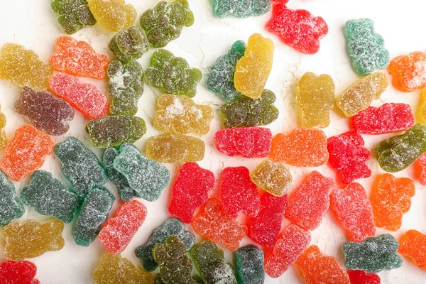 Different Tasty Jelly Bears Light Background — Stock Photo, Image