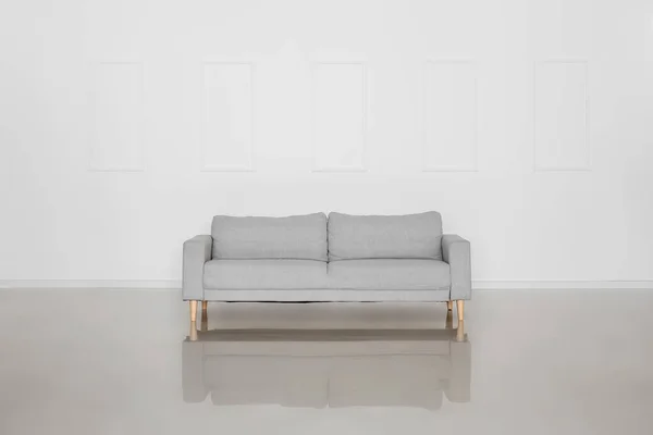 View Empty Room Grey Sofa — Stock Photo, Image