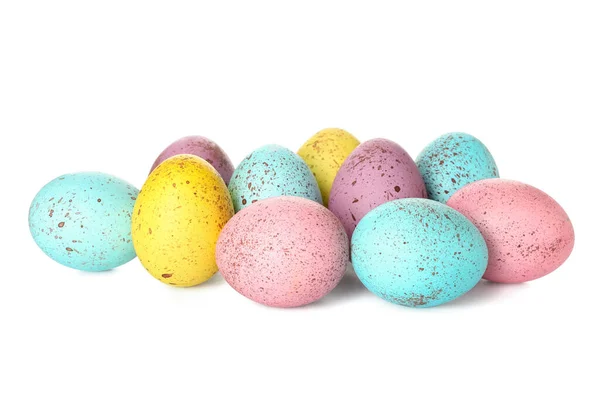 Beautiful Painted Easter Eggs White Background — Stock Photo, Image