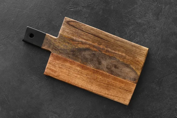 Wooden Cutting Board Black Background — Stock Photo, Image