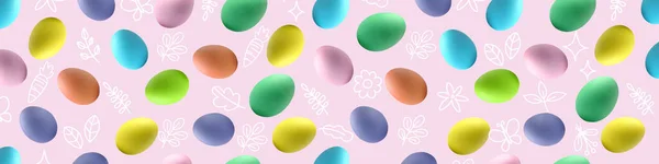 Beautiful Easter Eggs Color Background — Stock Photo, Image