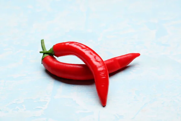 Hot Chili Peppers Blue Background — Stock Photo, Image