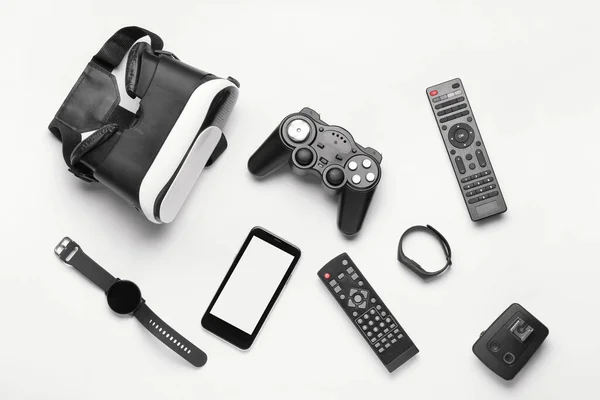Set Van Moderne Gadgets Geïsoleerd Witte Achtergrond — Stockfoto