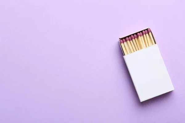 Box Matchsticks Color Background — Stock Photo, Image