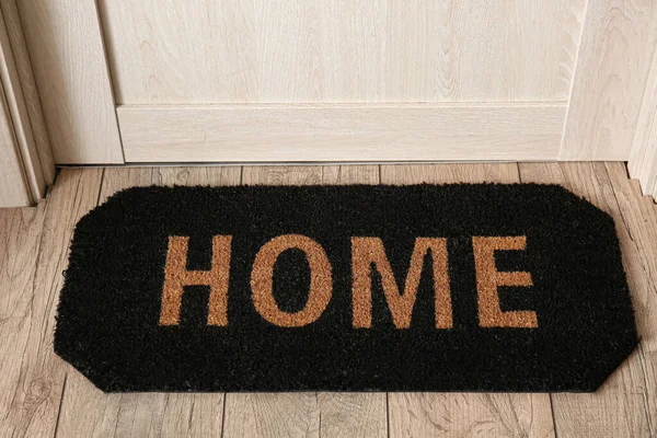 Black Mat Wooden Door Hallway — Stock Photo, Image