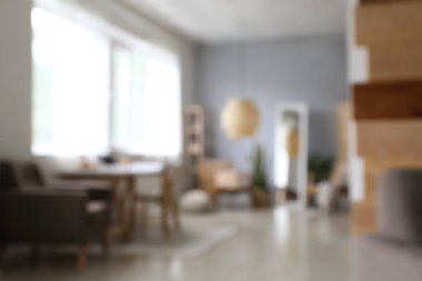 Modern oturma odasının içi, bulanık görünüm