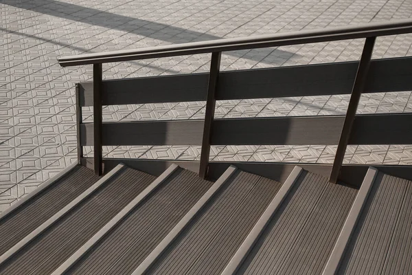 Vista Escaleras Metálicas Modernas Con Barandilla Aire Libre —  Fotos de Stock