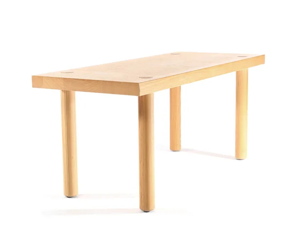 Table Basse Bois Sur Fond Blanc — Photo