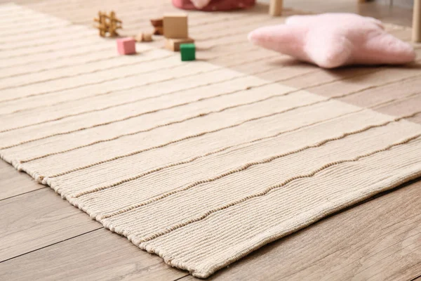 Stylish Carpet Wooden Floor Child Room — Stock Photo, Image