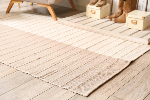 Trendy Carpet Wooden Floor Hallway — Stock Photo, Image