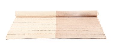 Beyaz arkaplanda modern kumaş halı