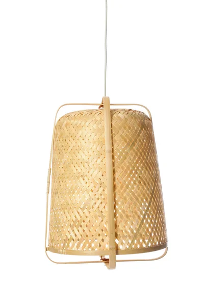 Wicker Lamp Hanging White Background — Stock Photo, Image