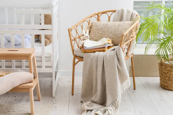 Stack Baby Clothes Chair Children Room — Stock Photo, Image