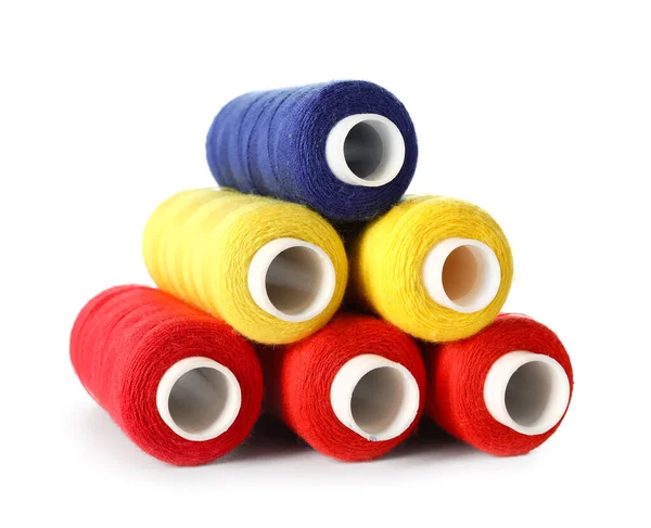 Beautiful Sewing Threads White Background — Stock Photo, Image