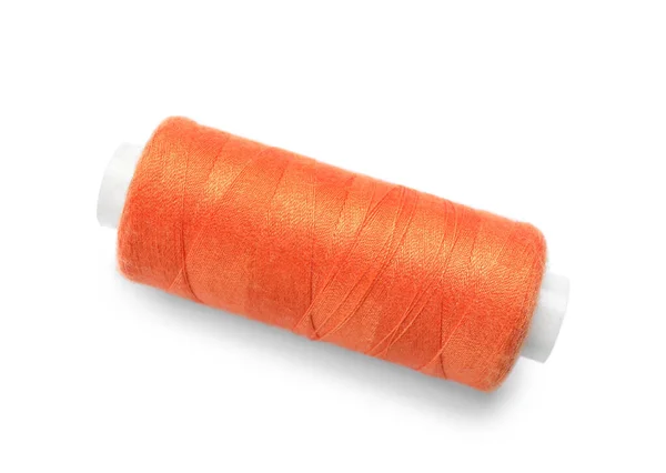 Orange Sewing Thread Spool White Background — Stock Photo, Image