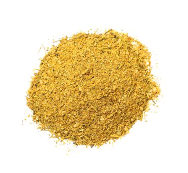 Beyaz arka planda aromatik köri yığını