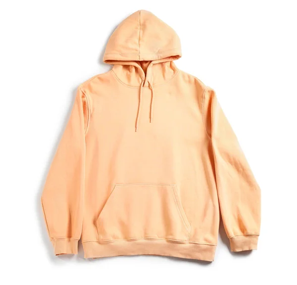 Stylish Orange Hoodie White Background — Stock Photo, Image