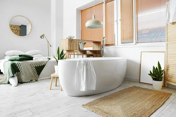 Intérieur Chambre Moderne Avec Baignoire — Photo