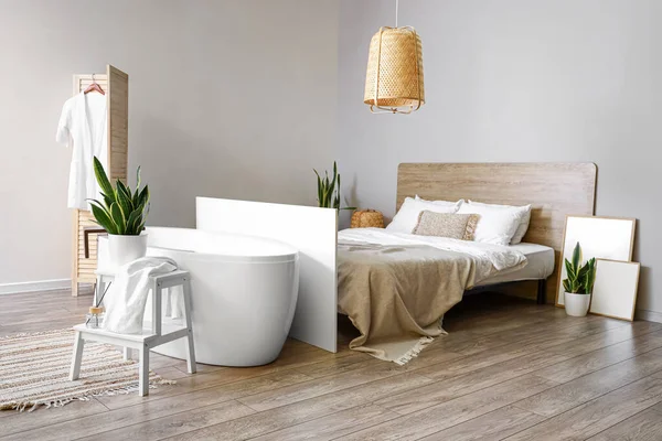 Interior Modern Bedroom Bathtub — Stock Photo, Image