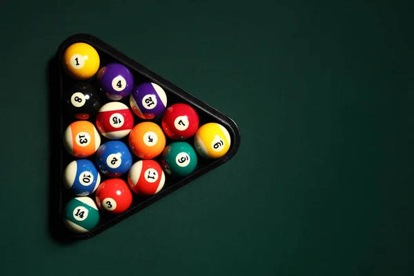 Billiard Balls Triangle Table — Stock Photo, Image