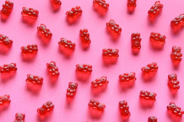 Γλυκά Ζελεδάκια Ροζ Φόντο — Φωτογραφία Αρχείου