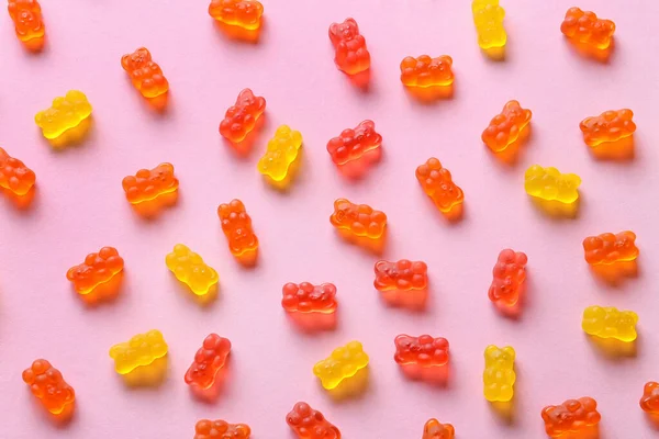 Sweet Jelly Bears Pink Background — Stock Photo, Image