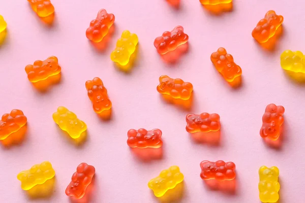 Sweet Jelly Bears Pink Background — Stock Photo, Image