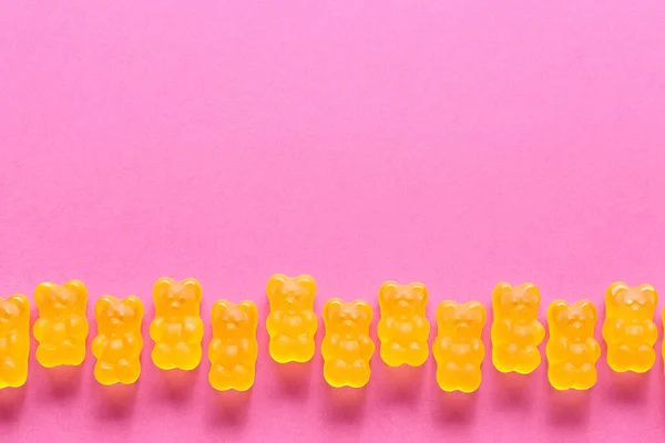 Sweet Jelly Bears Pink Background — Stock Photo, Image