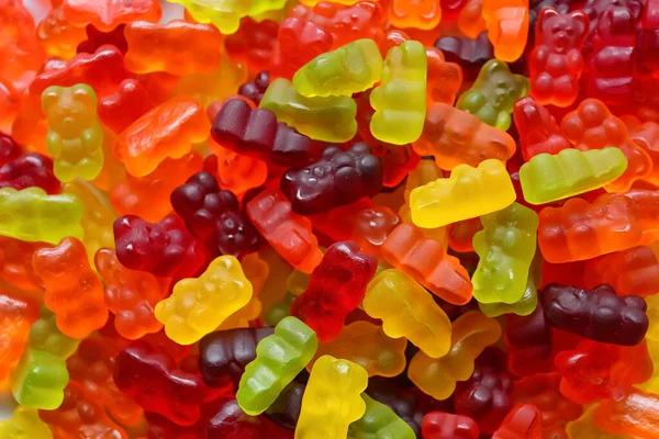 Sweet Jelly Bears Background Closeup — Stok Foto
