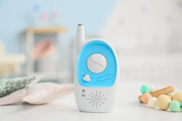 Modern Baby Monitor Toys Teether Table Room — Stock Photo, Image