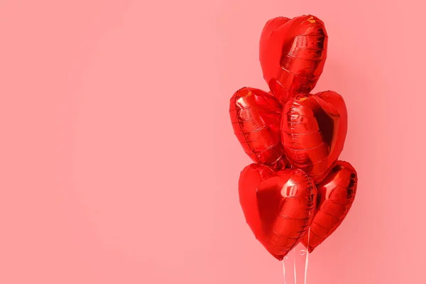 Hermosos Globos Forma Corazón Para Celebración Del Día San Valentín —  Fotos de Stock