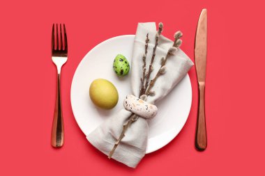 Kırmızı arkaplanda Paskalya tablosu ayarları