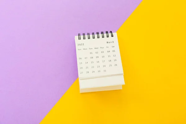 Calendar March 2022 Color Background — Stock Photo, Image