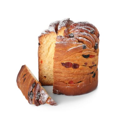 Beyaz arka planda lezzetli Paskalya pastası