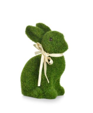 beyaz zemin üzerinde şirin Paskalya tavşanı