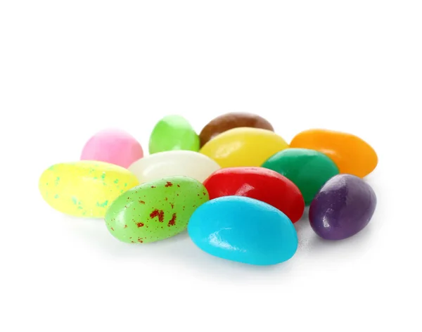 Multicolored Jelly Beans White Background — Stock Photo, Image