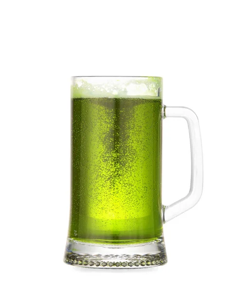 Glas För Patricks Day Firande Vit Bakgrund — Stockfoto