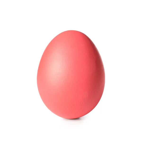 Ροζ Πασχαλινό Αυγό Που Απομονώνονται Λευκό Φόντο — Φωτογραφία Αρχείου