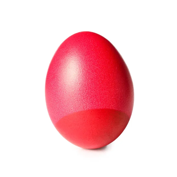 Huevo Pascua Rojo Aislado Sobre Fondo Blanco — Foto de Stock