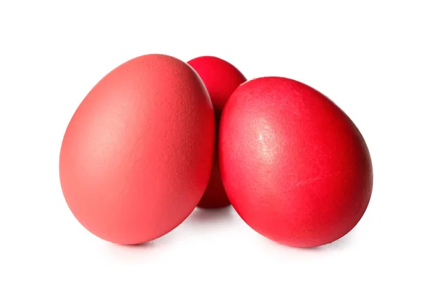 Huevos Pascua Brillantes Sobre Fondo Blanco —  Fotos de Stock