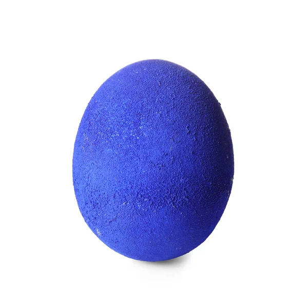 Hermoso Huevo Pascua Azul Sobre Fondo Blanco —  Fotos de Stock