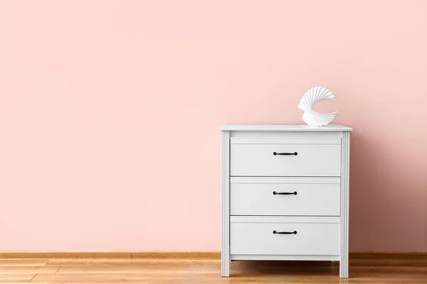 Stylish Decor Modern Chest Drawers Color Wall — Stock Photo, Image